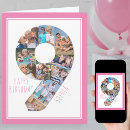 Recherche de neuvième anniversaire cartes Petite fille