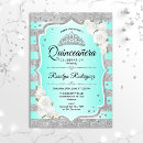 Zoek naar turquoise silver uitnodigingen Quinceanera
