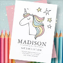 Recherche de licorne kawaii invitations Mignon