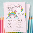 Recherche de étincelles anniversaire invitations Licorne