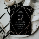 Recherche de rose gold mariage invitations Géométrique