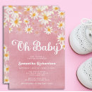 Recherche de rectangle daisy baby shower invitations Rose