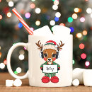 Recherche de renne mignon tasses De noël personnalisée
