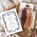 Recherche de noir mariage invitations Vintage