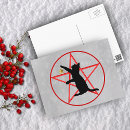 Recherche de silhouette de sorcière cartes postales Chat noir