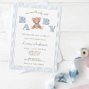 Recherche de blue teddy bears baby shower invitations Nous pouvons attendre