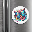 Recherche de rose et rose de bleu magnets Jolie