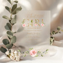 Recherche de florale baby shower fille invitations Rose pâle
