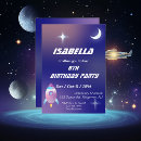 Recherche de fusée lune invitations Bleu