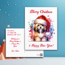 Recherche de noël de chien cartes postales Aquarelle
