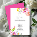 Recherche de rose baptême invitations Baby girl