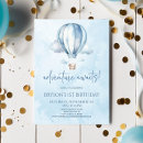 Recherche de montgolfière anniversaire invitations Boy
