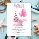 Recherche de baby girl anniversaire invitations Aquarelle