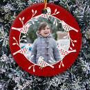 Recherche de oiseau rouge ornements Couronne de noël