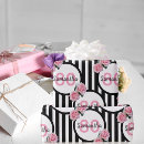 Recherche de rayures noires papier cadeau Pour elle