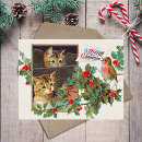 Recherche de chat oiseau cartes postales Vintage