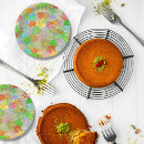 Recherche de fleurs tropicales assiettes en papier Vert