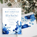 Recherche de blue bar bat mitzvah invitations Floral