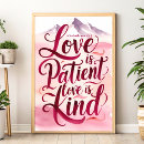 Zoek naar liefde is geduldig posters Waterverf