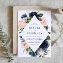 Recherche de navy blue floral mariage invitations Aquarelle