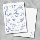 Recherche de gâteau mariage invitations Bleu et blanc