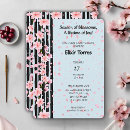 Recherche de naissance noire rose de bébé invitations Floral