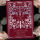 Recherche de rouge et argent invitations Fleurs