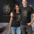 Recherche de loup tribal tshirts Coloré