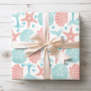 Recherche de coquillages papier cadeau Tropical
