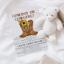 Recherche de cowboy gender reveal invitations Bottes de cowboy