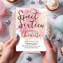 Recherche de glam 16ans anniversaire invitations Aquarelle