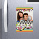 Recherche de motif floral coloré magnets Moderne