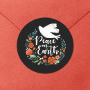 Zoek naar vrede op aarde stickers Elegant
