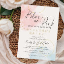 Recherche de watercolor gender reveal invitations Parties scintillant or