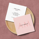 Recherche de initiales cartes visite Rose pâle
