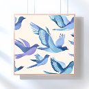 Recherche de oiseau bleu posters Aquarelle