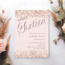 Recherche de digital 16ans anniversaire invitations Rose doré