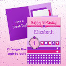 Recherche de 1 anniversaire cartes Rose