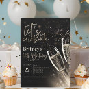 Recherche de de champagne anniversaire invitations Élégant