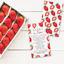 Recherche de fraises rouges invitations Aquarelle