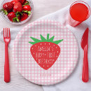 Recherche de fruit assiettes en papier Gingham