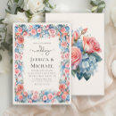 Recherche de rose et bleu mariage invitations Pour elle