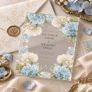 Recherche de hortensia mariage invitations Bleu et blanc