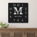 Zoek naar zwarte klokken Met monogram