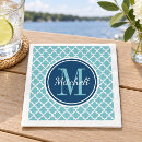 Recherche de bleu marine serviettes Motif