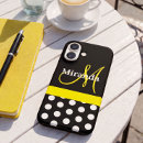 Recherche de pois noir et blanc iphone coques Monogramme
