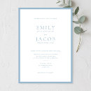 Recherche de bleu et blanc mariage invitations Moderne