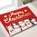 Recherche de chat de noël cartes postales Vacances heureuses