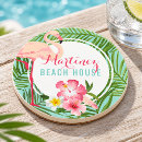 Recherche de plage tropicale dessous de verres Flamant rose