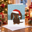 Recherche de cheveux longs vœux cartes Dachshund